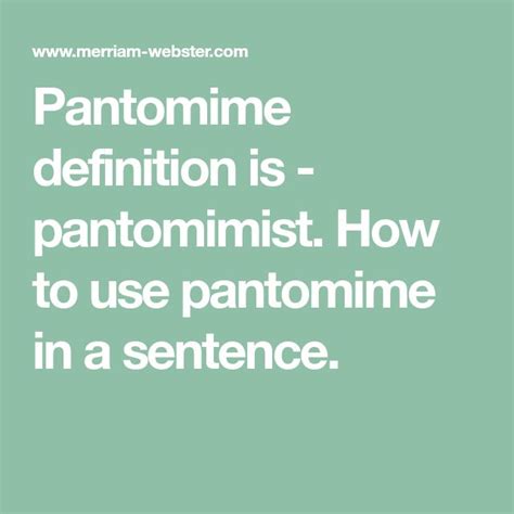 pantomiini|PANTOMIME definition and meaning 